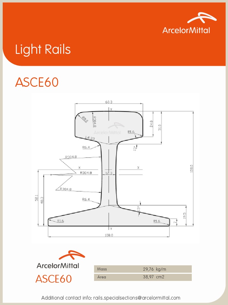 ASCE60 Light Rails Specifications | PDF