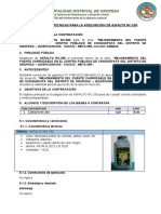 Adquisición de 25 GLN de asfalto RC-250 para obra en Oropesa