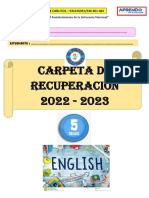 Carpeta de Recuperacion de Ingles - 5to - A2 - 2022-2023
