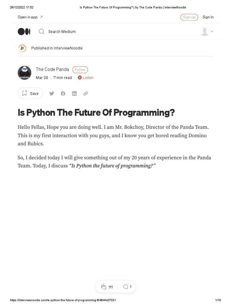 Is Python The Future of Programming | PDF | Python (Programming ...