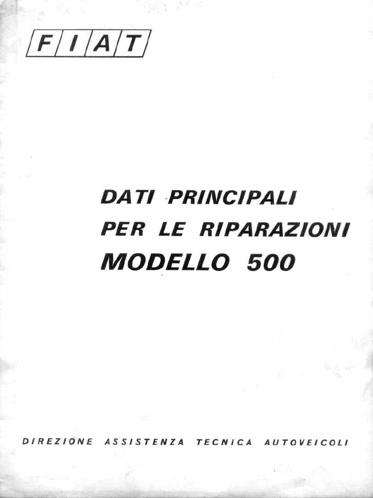 Manuale Riparazione Fiat 500 | PDF