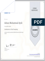 Introduction to Cloud Computing Course Completion