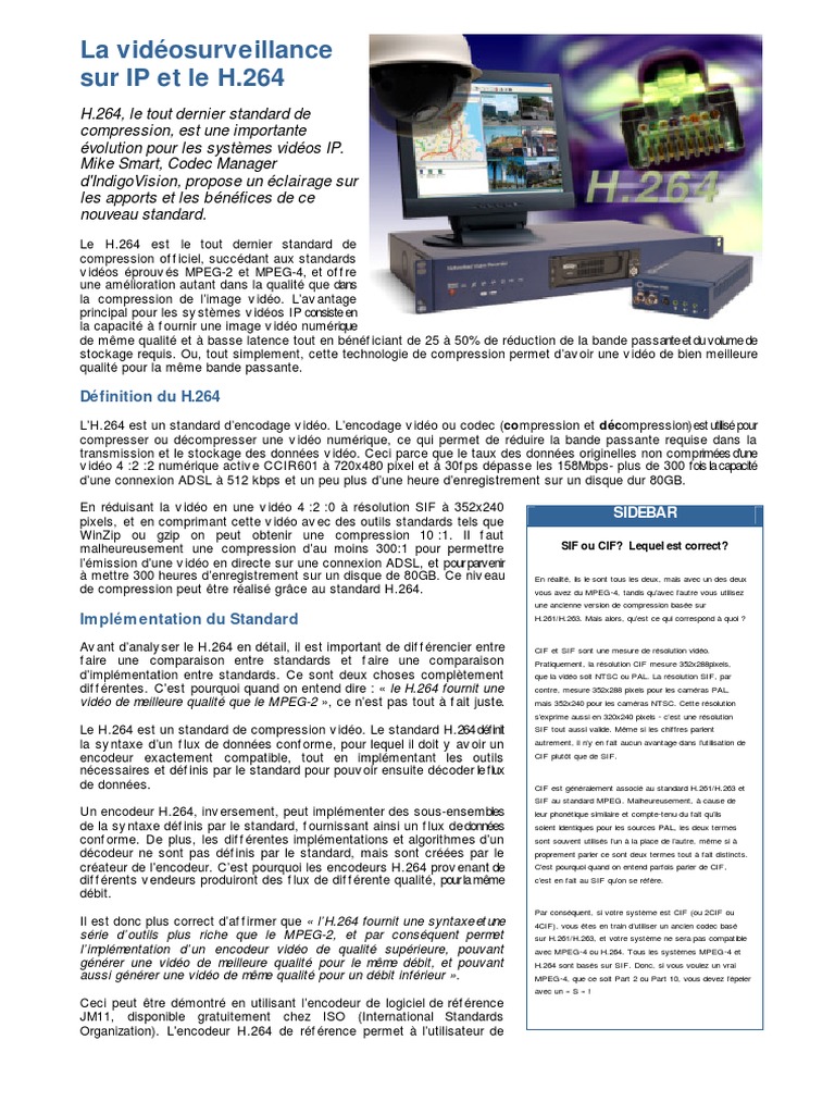 CIF vs SIF : Résolutions vidéo expliquées | PDF | Compression de ...