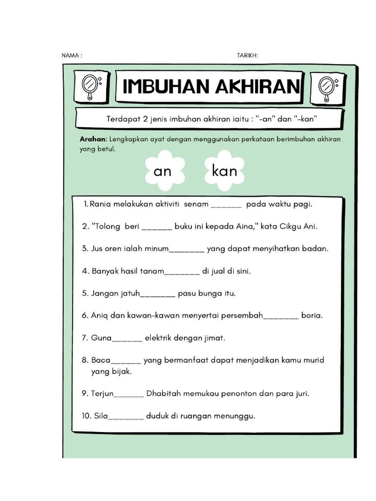 Latihan Imbuhan Akhiran | PDF
