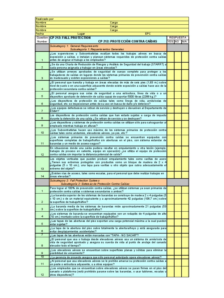 CP 212: Protección Contra Caídas | PDF | Cuerda | Andamio