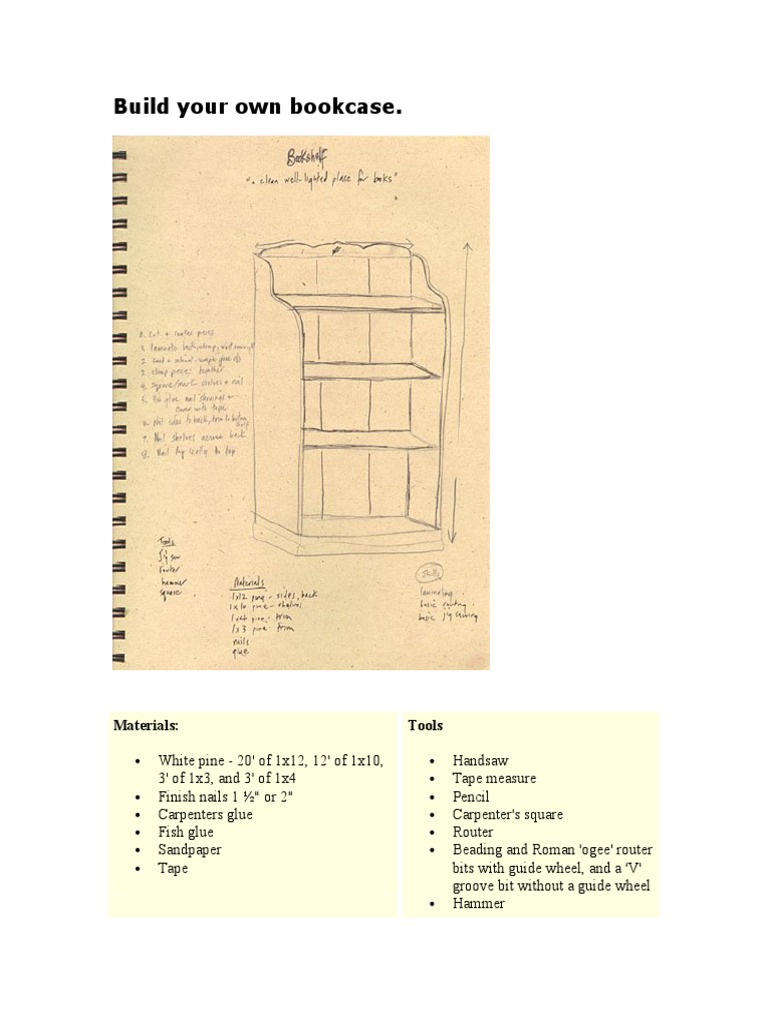 Build Your Own Bookcase Pdf Bookcase Wood