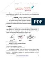 Características de alcanos, alquenos e alquinos