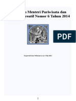 Peraturan - Menteri - Pariwisata - Dan - Ekonomi - Kreatif - Nomor - 6 - Tahun - 2014 Standar Usaha Hotel