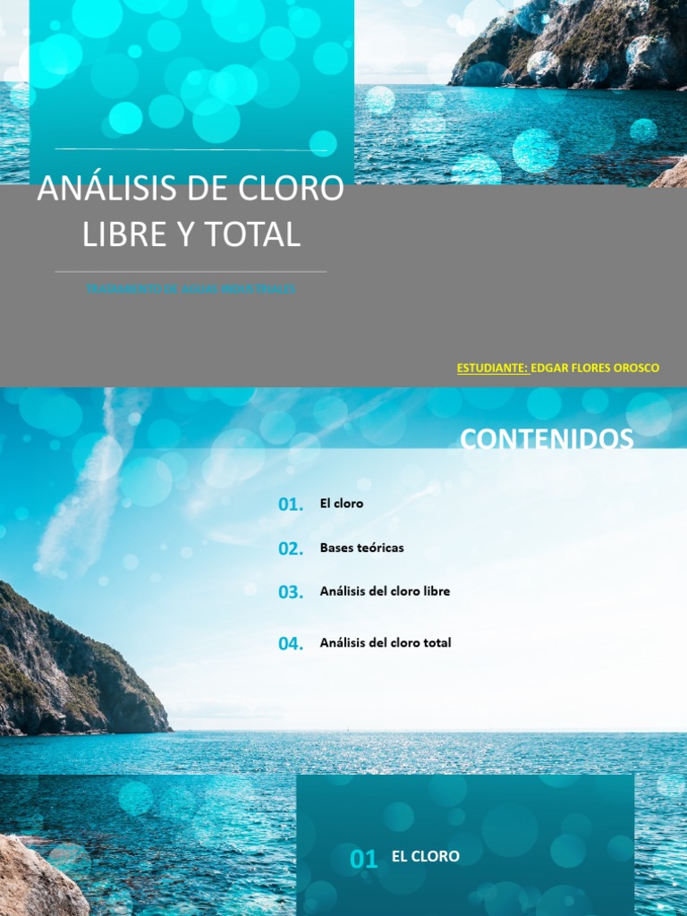 Análisis de Cloro Libre y Total PDF Cloro Agua