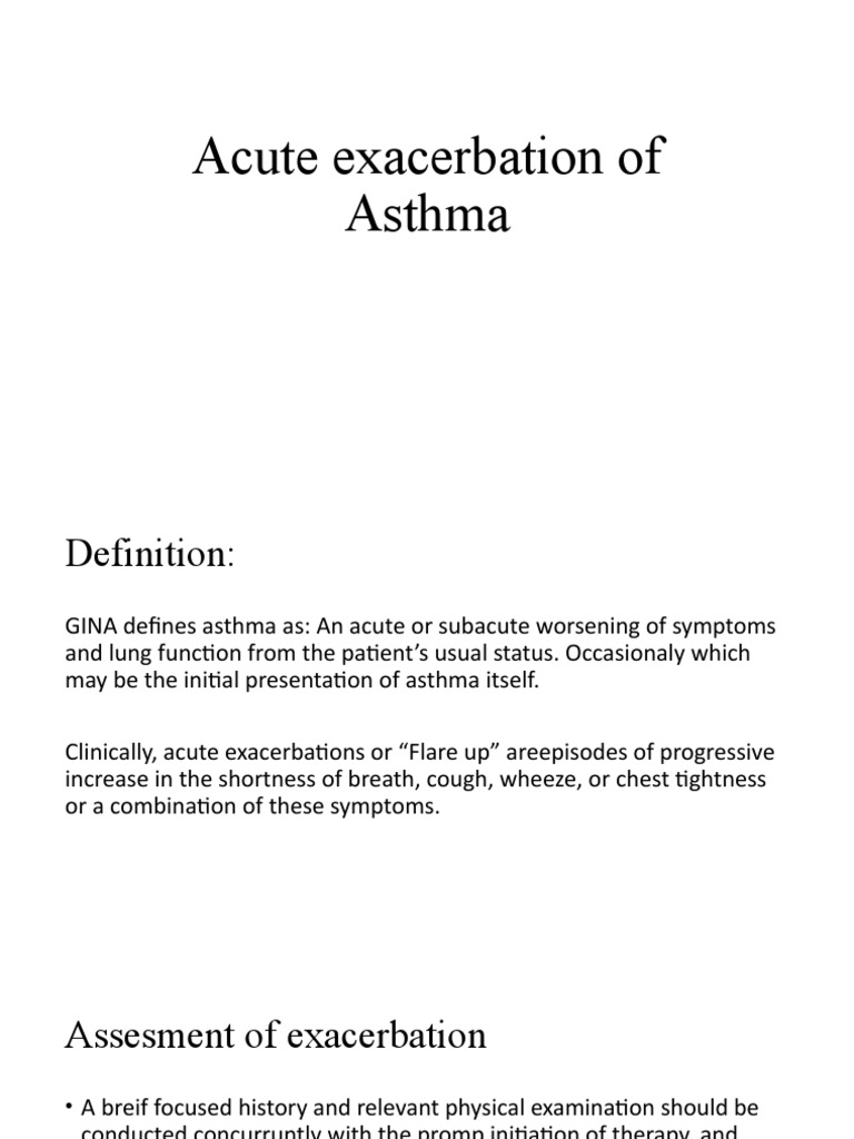 Acute Exacerbation of Asthma | PDF | Asthma | Human Diseases And Disorders