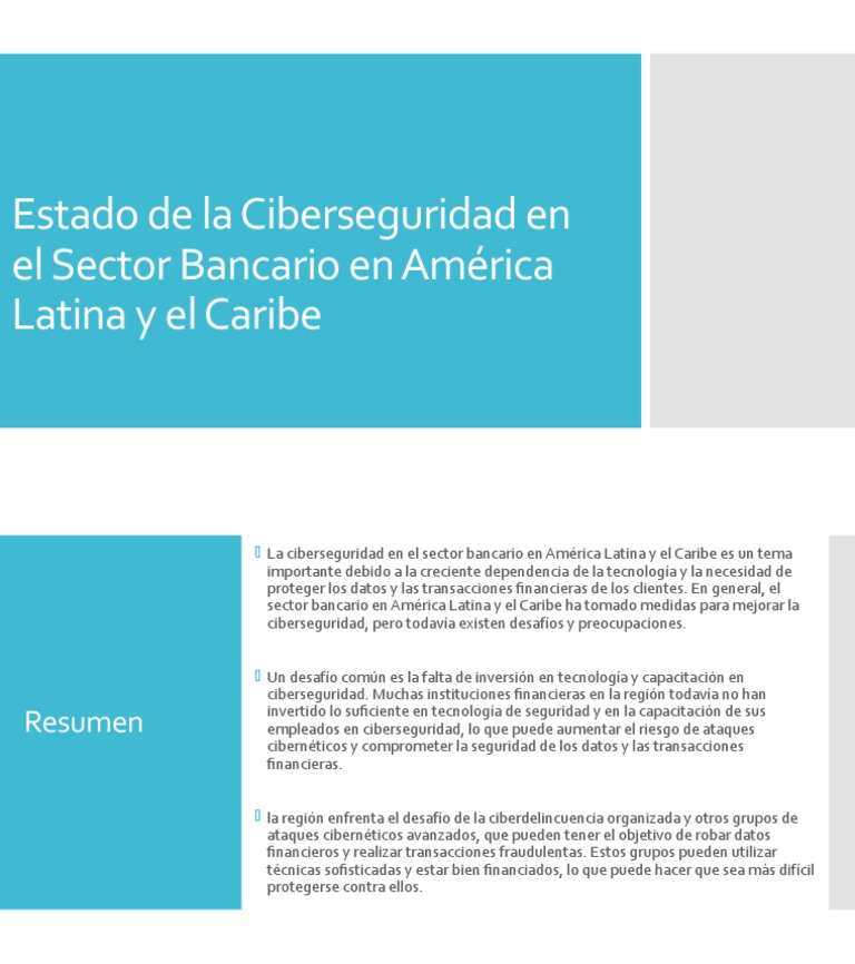 Estado De La Ciberseguridad En El Sector Bancario Pdf