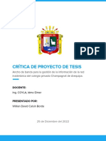 Critica de Proyecto de Tesis