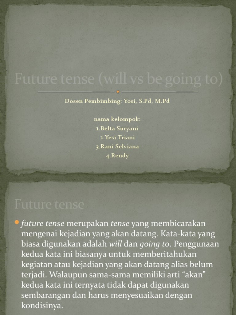 Future Tense Will Vs Be Going To Pdf