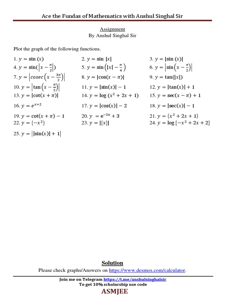 Asmjee: Ace The Fundas of Mathematics With Anshul Singhal Sir | PDF