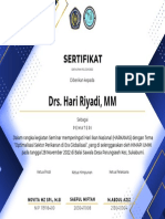 Drs. Hari Riyadi, MM: Sertifikat