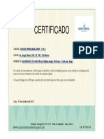 Certificado de Vidrios Amof PNP Miraflores