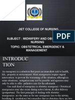 Obstetrical Emergency & Management