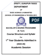 2022 26 B. Tech Syllabus 1ST Year