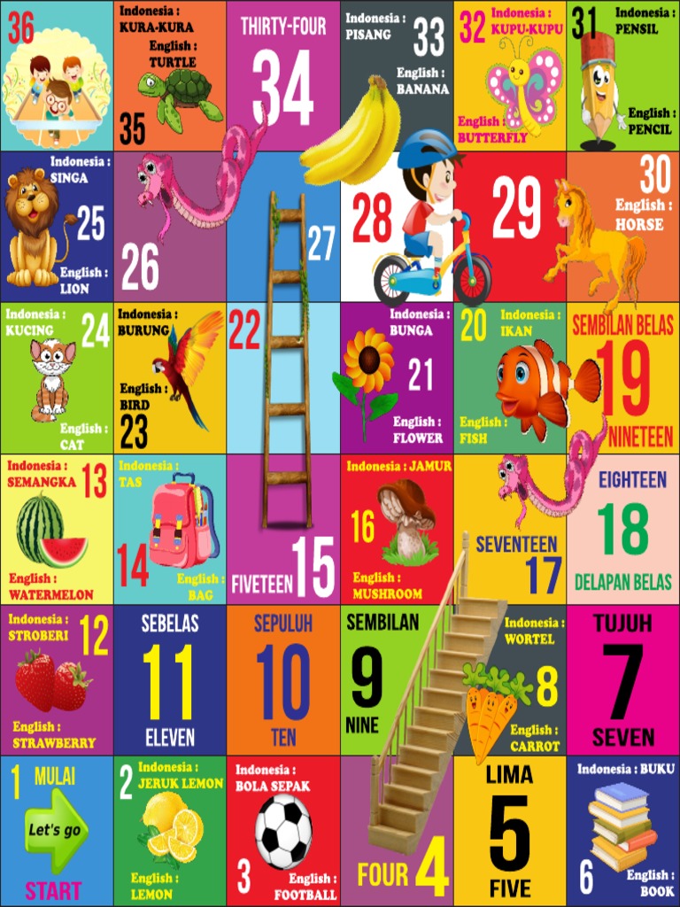 Template Ular Tangga 200x200 PDF