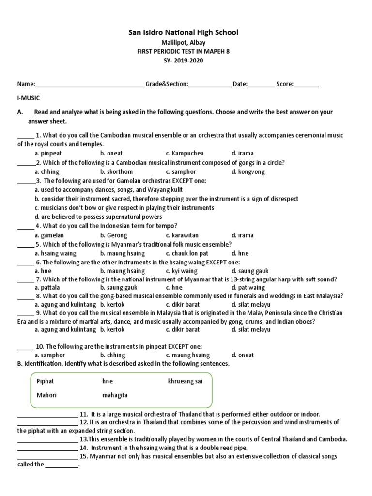1st Periodic Test 7-26-19 | PDF