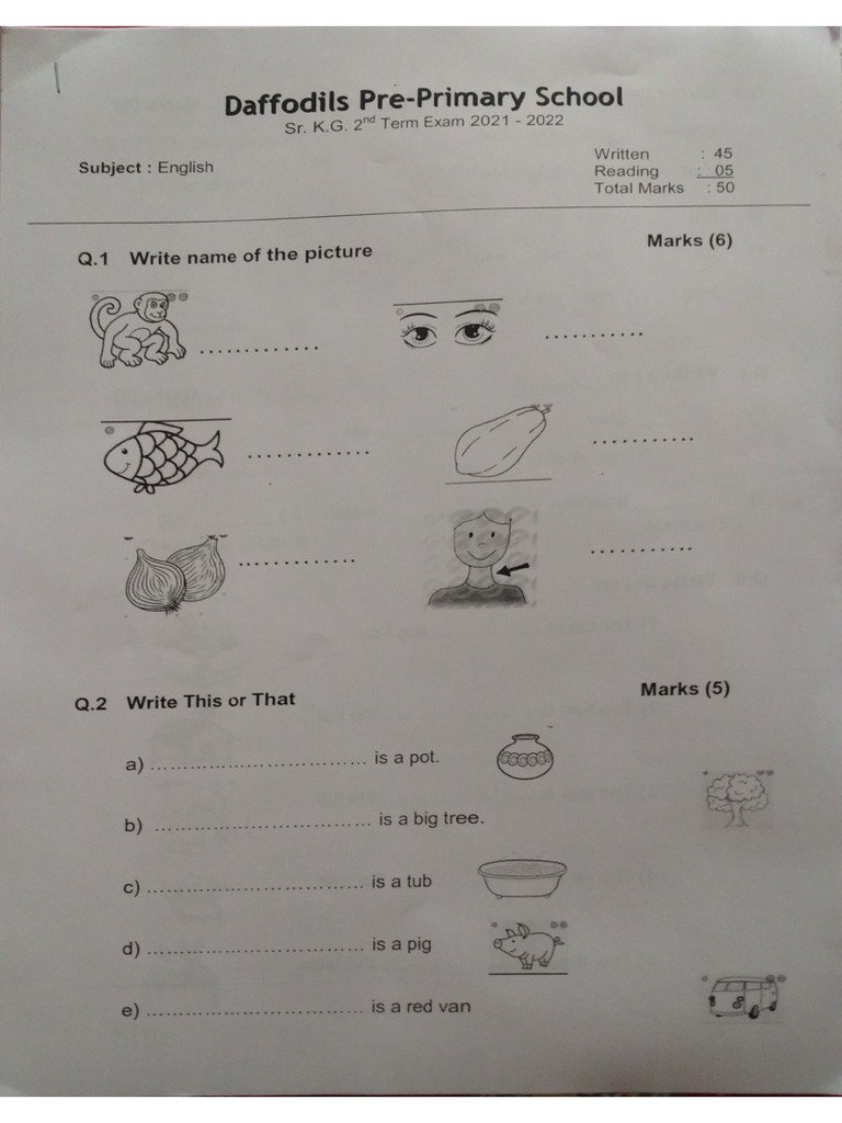 Sr Kg Final Exam Paper Pdf