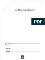 Analysis of Financial Statement