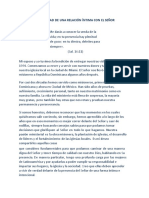 La Necesidad de Una Relación Íntima Con El Señor