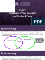 ENGL 0008 Unit 2 Lesson Developing Your Compare Contrast Essay