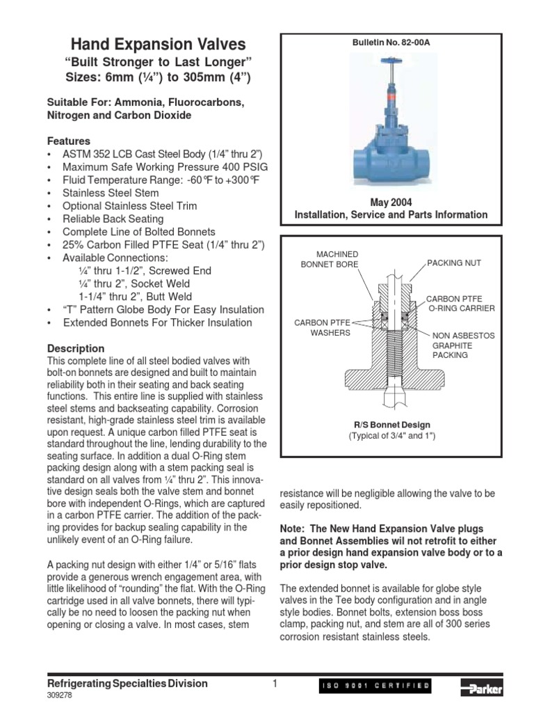 Hand Expansion Valves Guide PDF Valve Pipe (Fluid Conveyance)