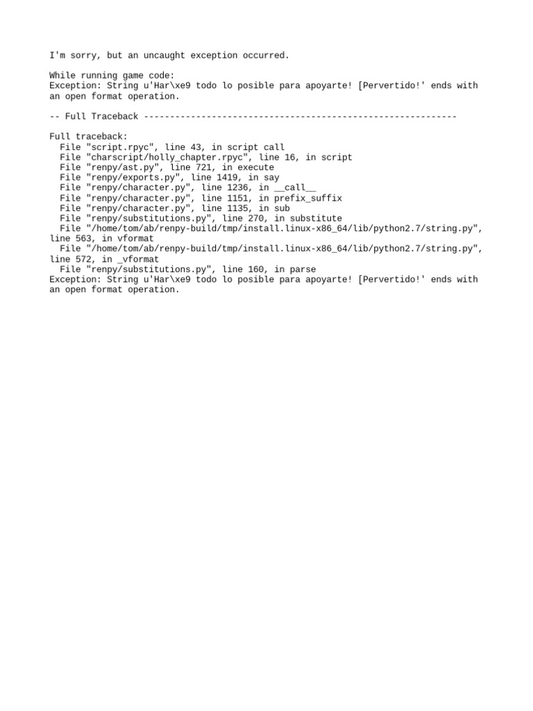 Game Code Exception Error Report | PDF