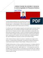 Particularitățile Obținerii Licenței de Activitate În Domeniul Farmaceutic Prin Prisma Legislației Din Repubica Moldova