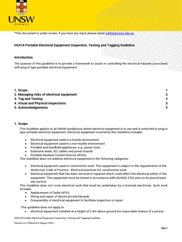 HS418 Portable Electrical Equipment Inspection Testing and Tagging