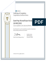 CertificateOfCompletion - Exam Prep Microsoft Azure Fundamentals AZ900 2019
