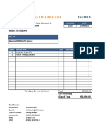 House of Lakhani Invoice for Social Media Marketing Services