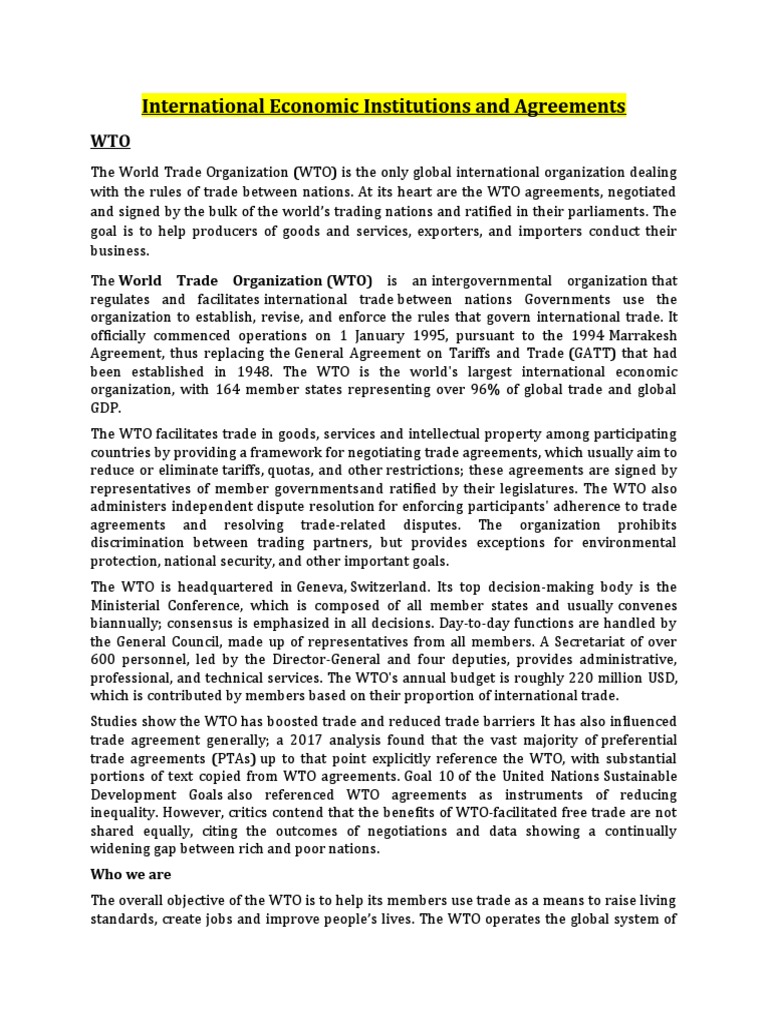 Understanding the World Trade Organization | PDF | World Trade ...
