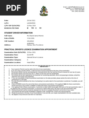 Appointment Sheet - 