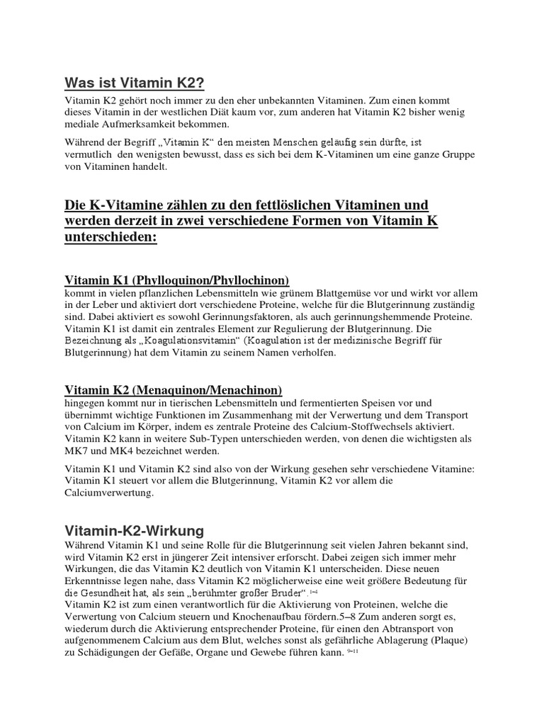 Vitamin K2, Info, Tips, Anwendung PDF