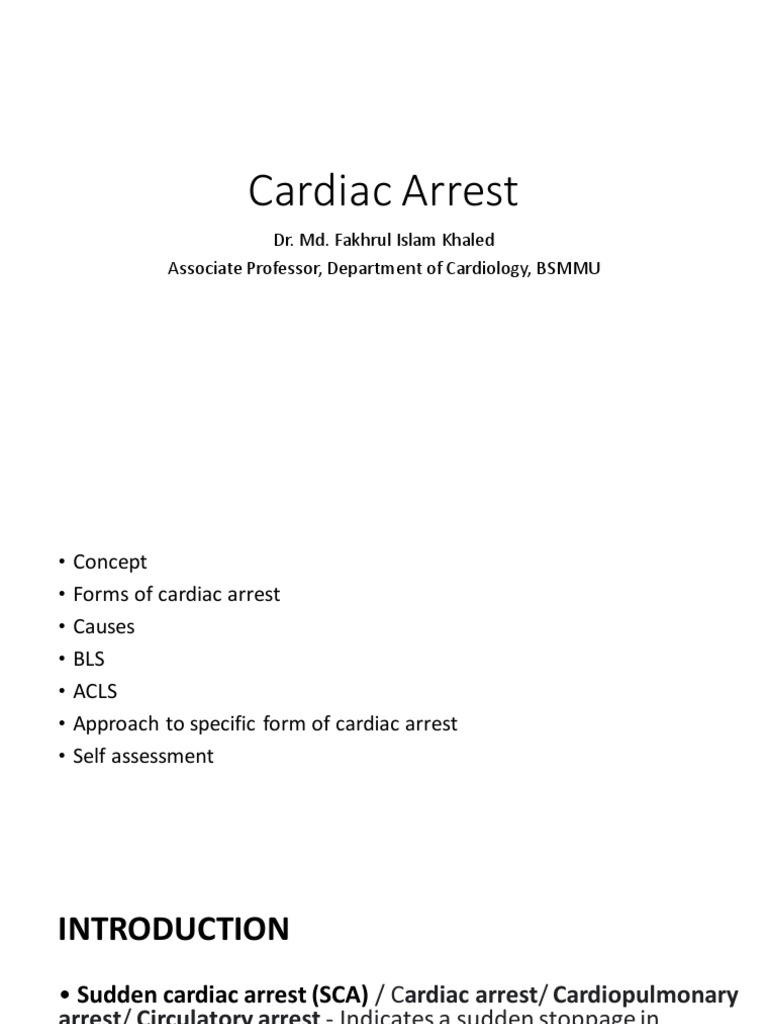 Cardiac Arrest - BLS-ACLS - Dr. Khaled | PDF | Cardiopulmonary ...