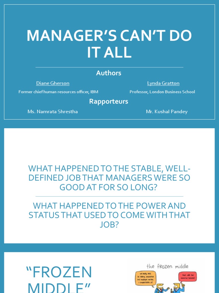 Rethinking Management Roles Today | PDF | Human Resources | Cognitive ...