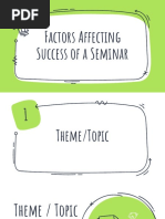 Factors Stages of Planning - Seminar