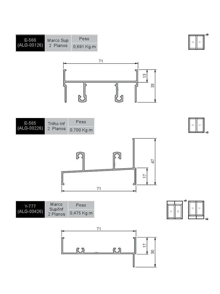 Catálogo de Perfiles de Aluminio | PDF