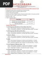 CAE Instructions Time Table 2018, 2019 2020 Batches - Odd Sem 2022-23