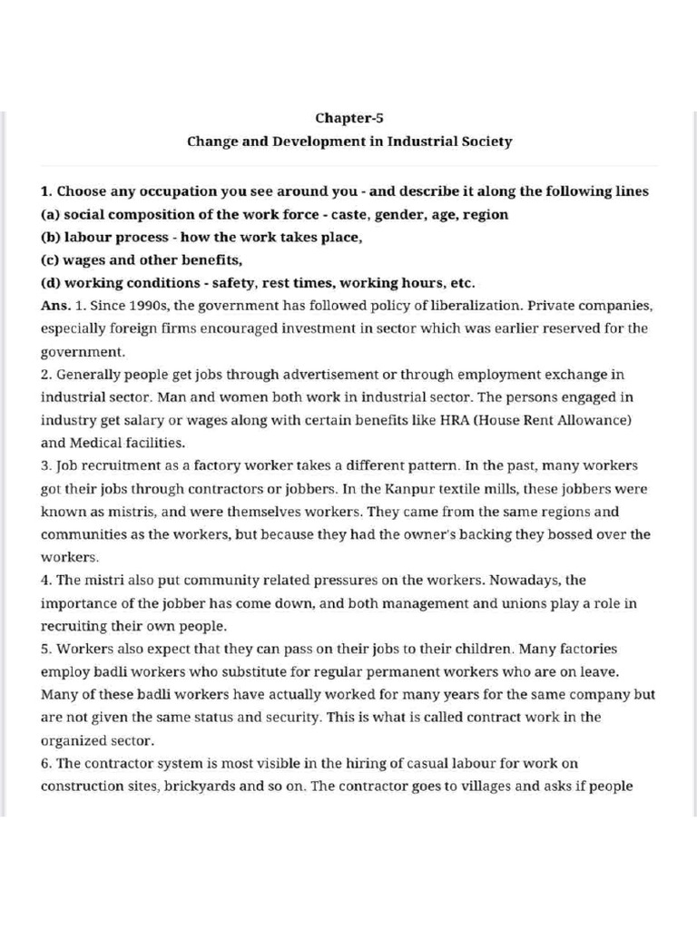 Chapter 5. NCERT QA Sociology | PDF