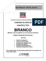 Fumarc 2018 PC MG Escrivao de Policia Civil Prova