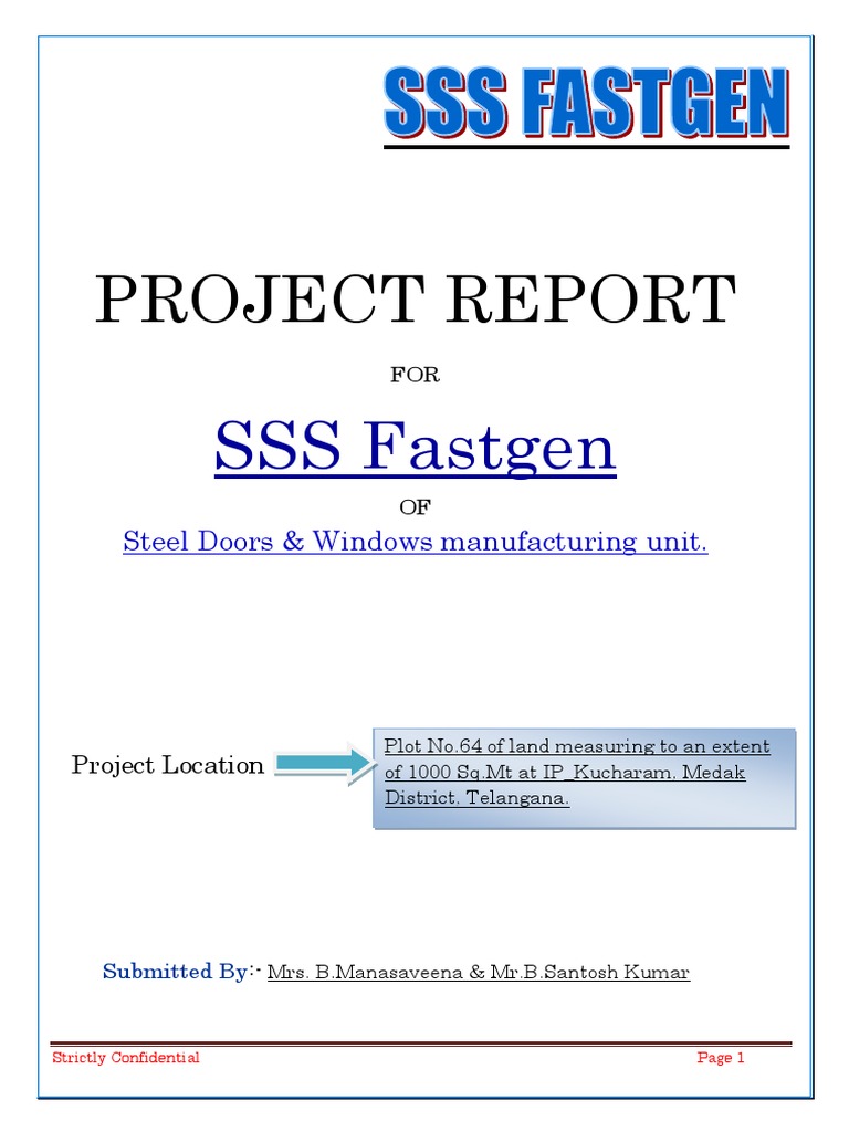 Manufacturing of Steel Windows & Doors. PDF Door Loans