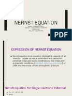 Nernst Equation: Name - Tanishka Butola Subject - Engeneering Chemistry CODE-CY101 ROLL NO - 221/IBT/043