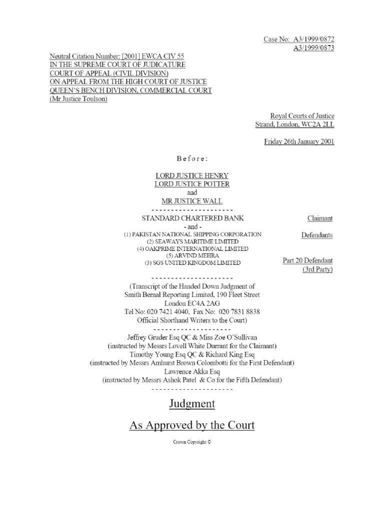 Standard Chartered Bank V Pakistan National Shipping Corporation (No. 3) (Assessment of Damages