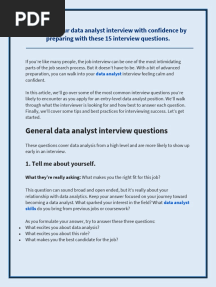 Data Analyst Interview Question and Answer