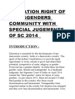 Education Right of Transgenders Community With Special Jugements of SC 2014