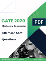 Gate 2020 Me QP Shift 2